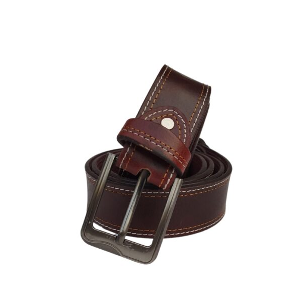 men buffalo pull-up leather | waist belt for boys & mens (maroon) - Image 6