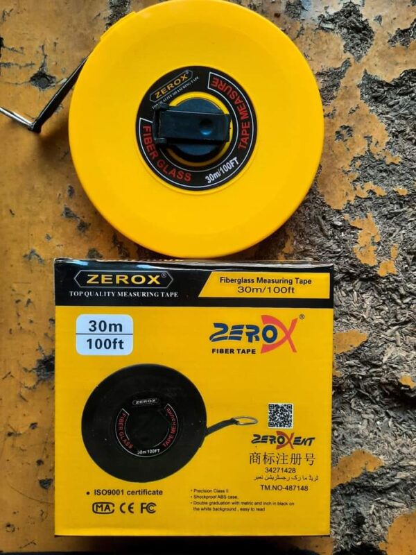 measuring tape 30m/ 100ft, heavy duty for professionals fibre glass zerox top quality heavy duty