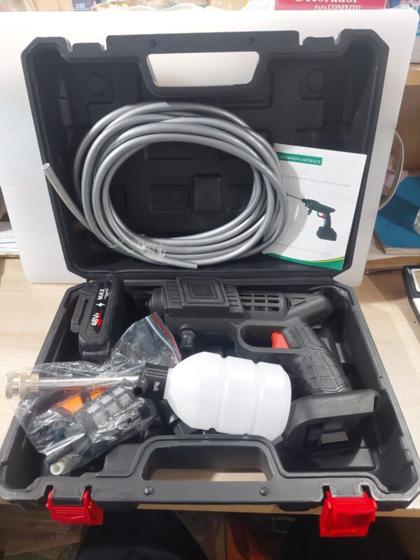 automatic cordless wireless car wash spray gun high pressure 48v lithium water jet foam car washer gun(single battery ) - Image 3