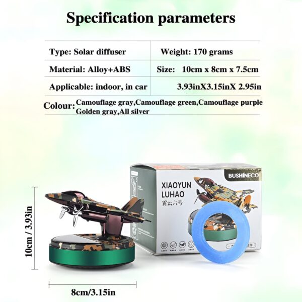 solar fighter car air freshener propeller, rotate perfume diffuser, fragrance decoration, air freshener supplies, interior accessories - Image 6