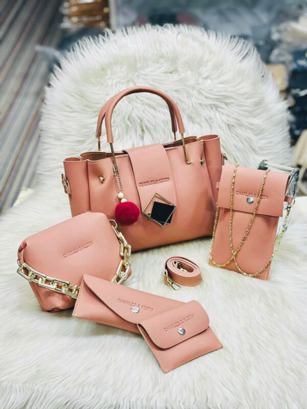 charles and kieth 5 pcs set ladies hand bag