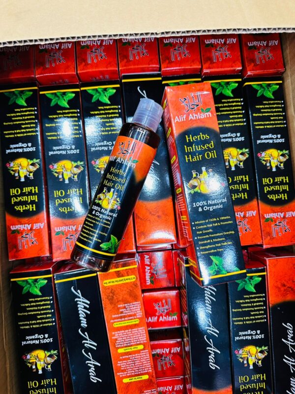 alif ahlam herbs infused hair oil 200 ml - Image 3