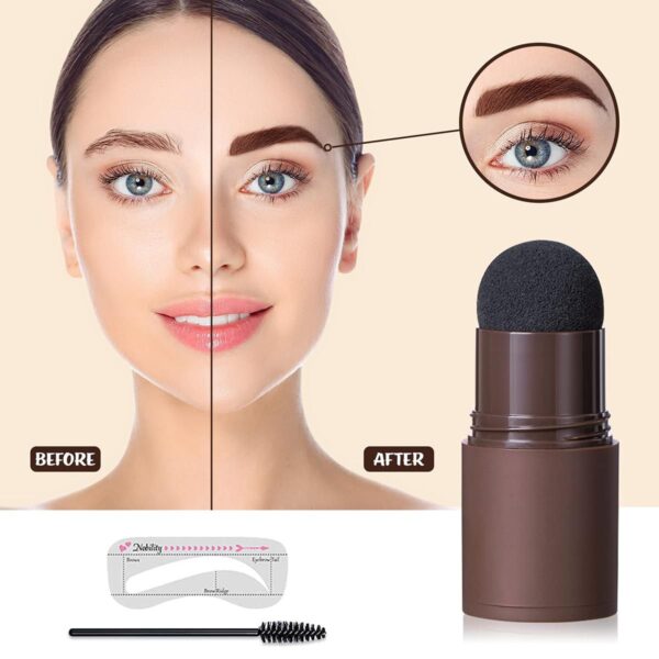 eye brow stamper one step eyebrow stamp shaping kit brow powder stamp makeup with 3 reusable eyebrow stencils and eyebrow pen brushes hairline
