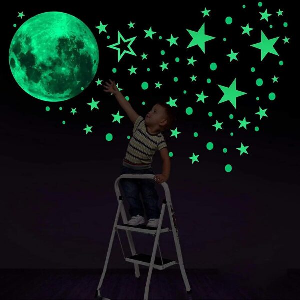 fluorescent moon wall stickers glow in the dark - Image 5