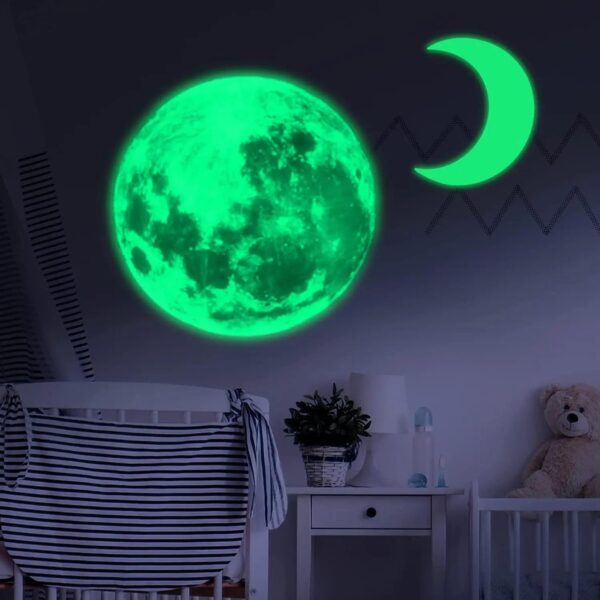 fluorescent moon wall stickers glow in the dark - Image 6