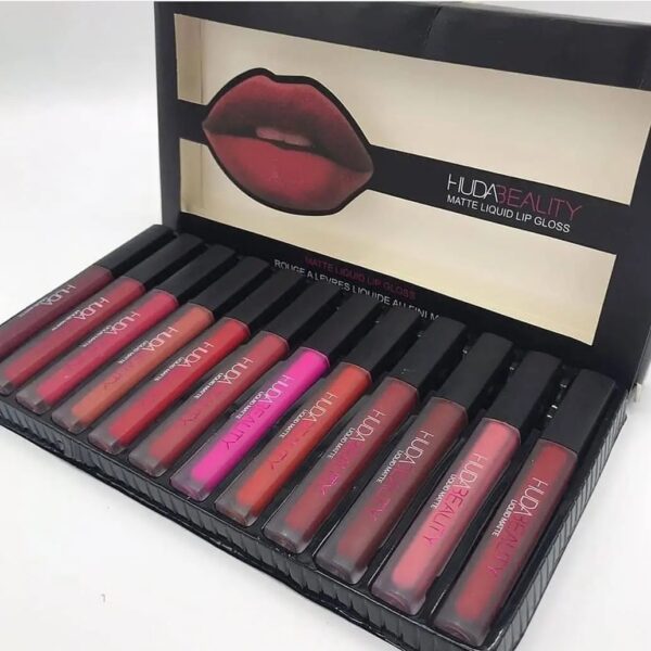pack of 12 multicolor lip gloss huda beauty for girls and women