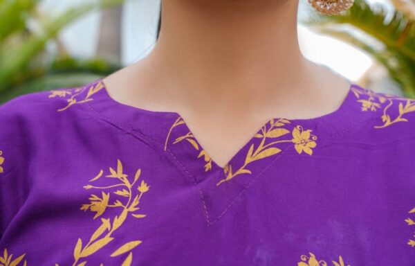 daffodil print 2pc dress | shirt and trouser for girls & womens - Image 2