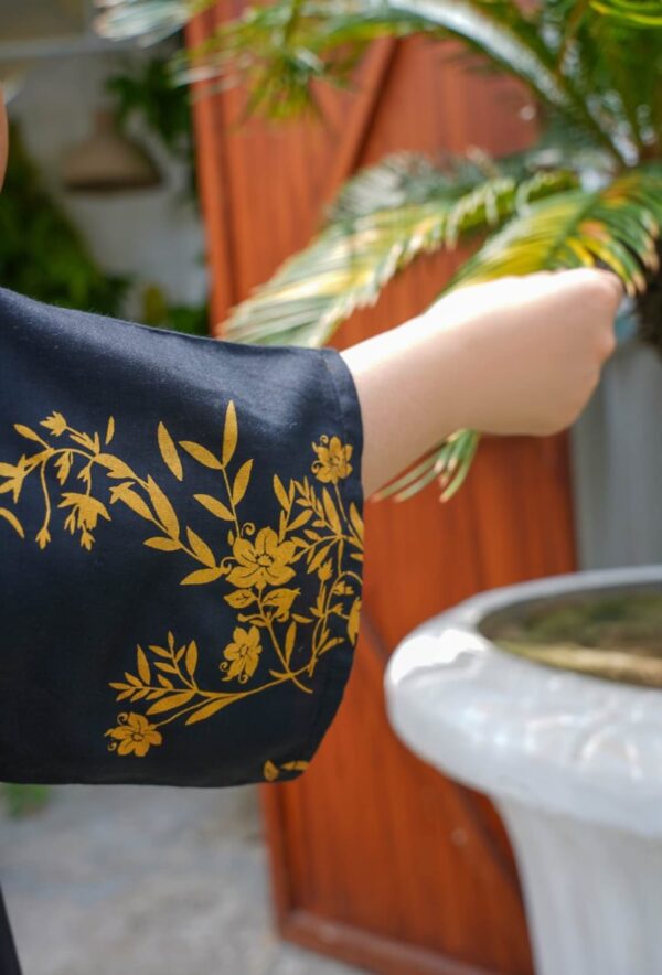 daffodil print 2pc dress | shirt and trouser for girls & womens - Image 11