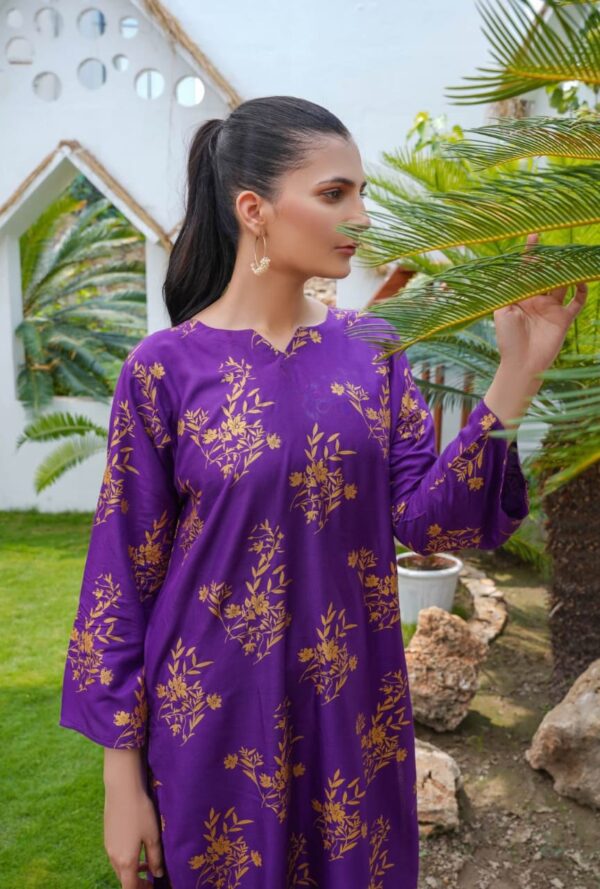 daffodil print 2pc dress | shirt and trouser for girls & womens - Image 13