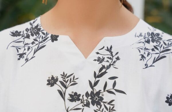 daffodil print 2pc dress | shirt and trouser for girls & womens - Image 14