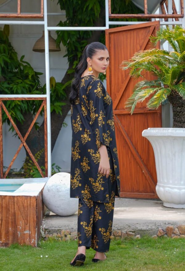 daffodil print 2pc dress | shirt and trouser for girls & womens - Image 24