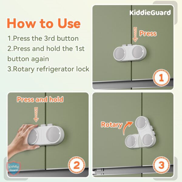 multipurpose french fridge lock 3m vhb tape, for installation no drills or tools needed (random color) - Image 4