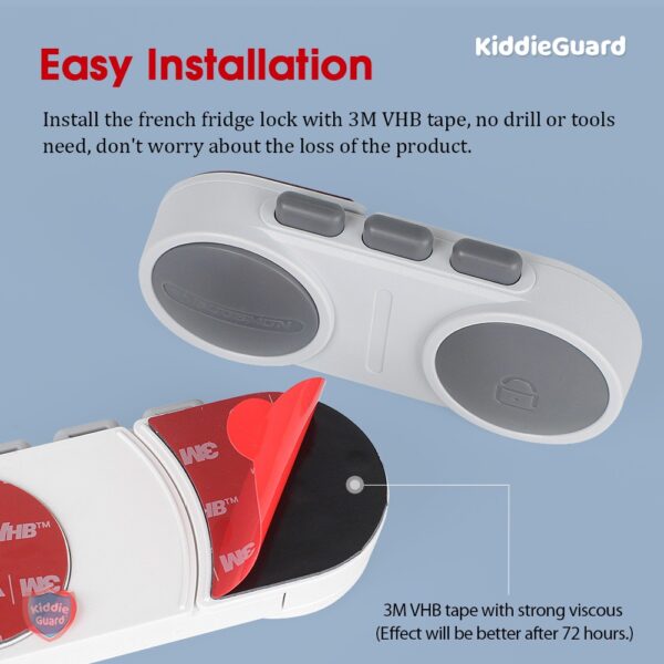 multipurpose french fridge lock 3m vhb tape, for installation no drills or tools needed (random color) - Image 7