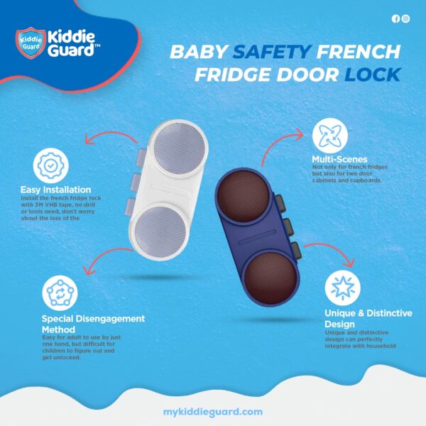 multipurpose french fridge lock 3m vhb tape, for installation no drills or tools needed (random color) - Image 6