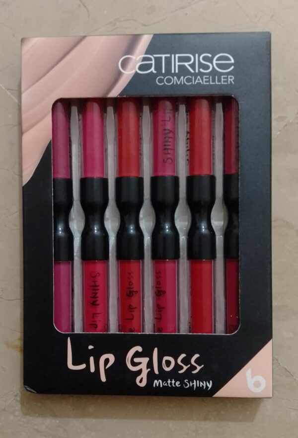 6 pcs set matte and shiny dual lip gloss