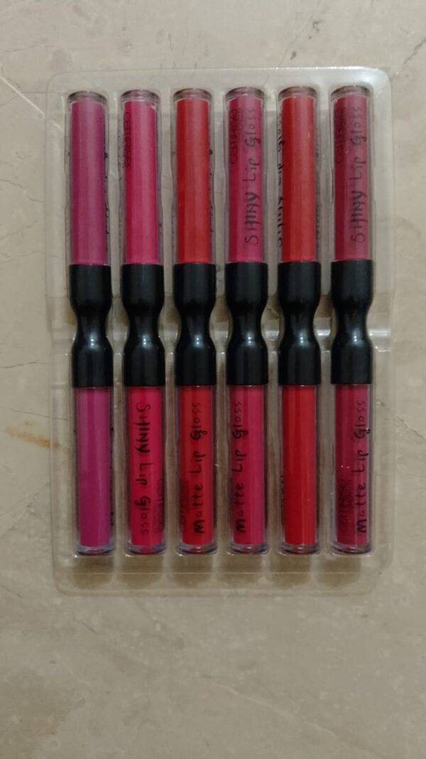 6 pcs set matte and shiny dual lip gloss - Image 3