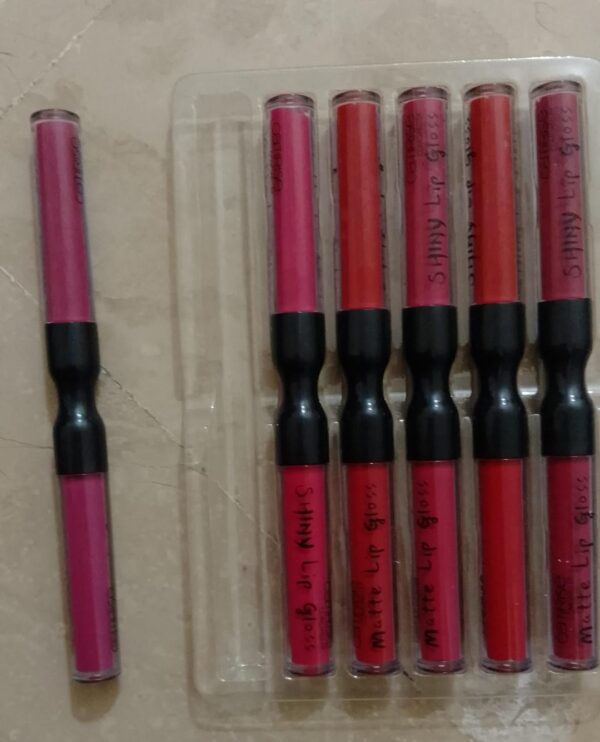 6 pcs set matte and shiny dual lip gloss - Image 4