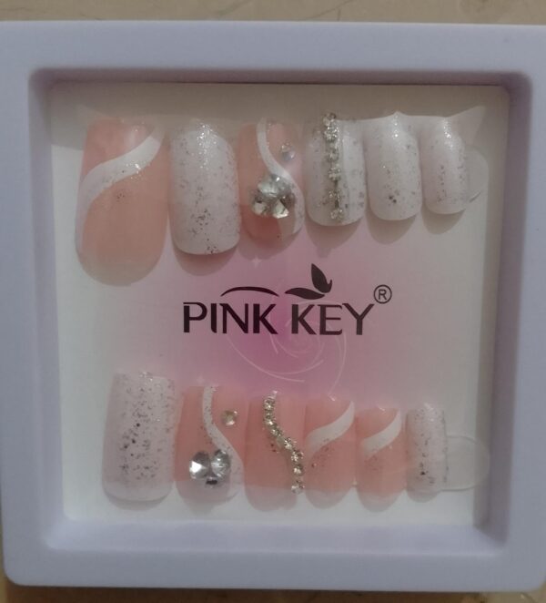 10 pcs nails with sticker handmade beads nails with sticker (random design) - Image 3
