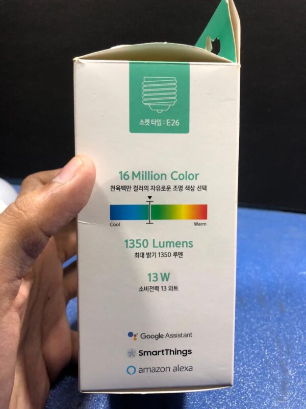 color changing smart wifi rgb led bulb, dim-able and color changing - voice controlled, 13watt - 220v led smart rgb bulb, 16 million colors + white - Image 5