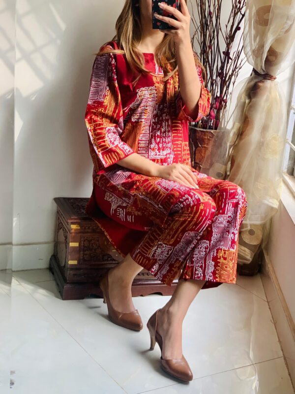 mountain block print stitched suits casual wear for girls  (lenin) - Image 3
