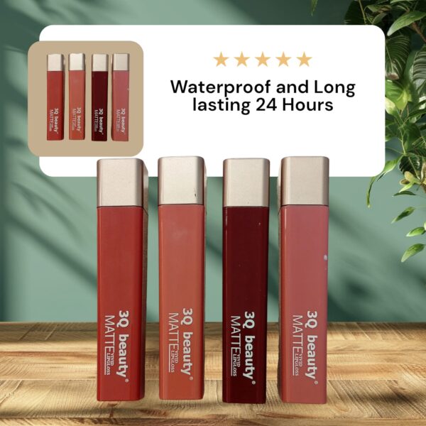 pack of 4 - 3q beauty matte vived waterproof lipgloss