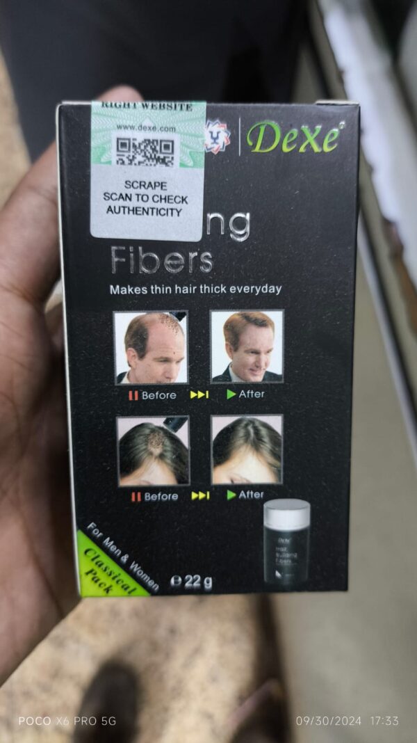black & brown hair dexe hair building fibers 22g - Image 2