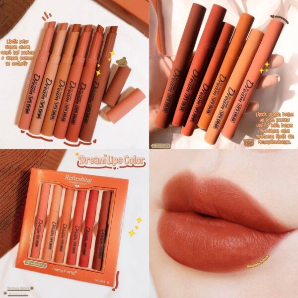 heng fang so sweet dream lips colours matte 6pcs | waterproof matte color makeup lipsticks - Image 6