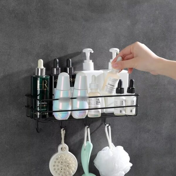 2 in 1 wall mounted bathroom rack (random color)
