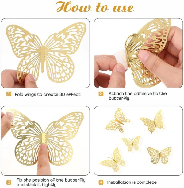 3d wall stickers hollow butterfly for kids rooms home wall decor diy fridge stickers room decoration - Image 5