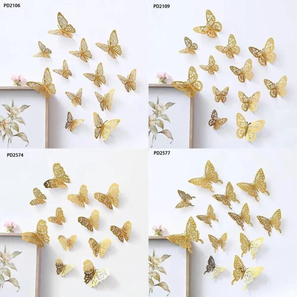 3d wall stickers hollow butterfly for kids rooms home wall decor diy fridge stickers room decoration - Image 4