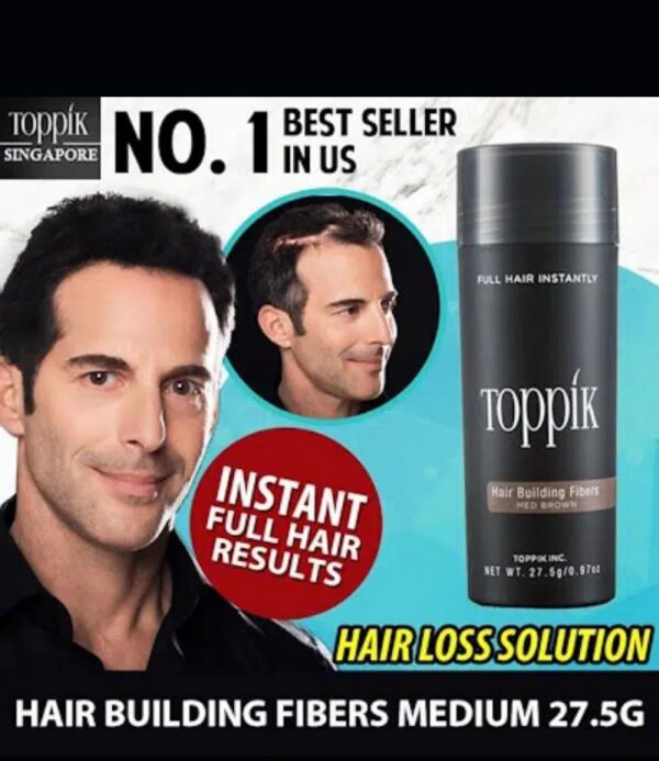 toppik hair building fiber fuller looking hair for men & women (27.5g)