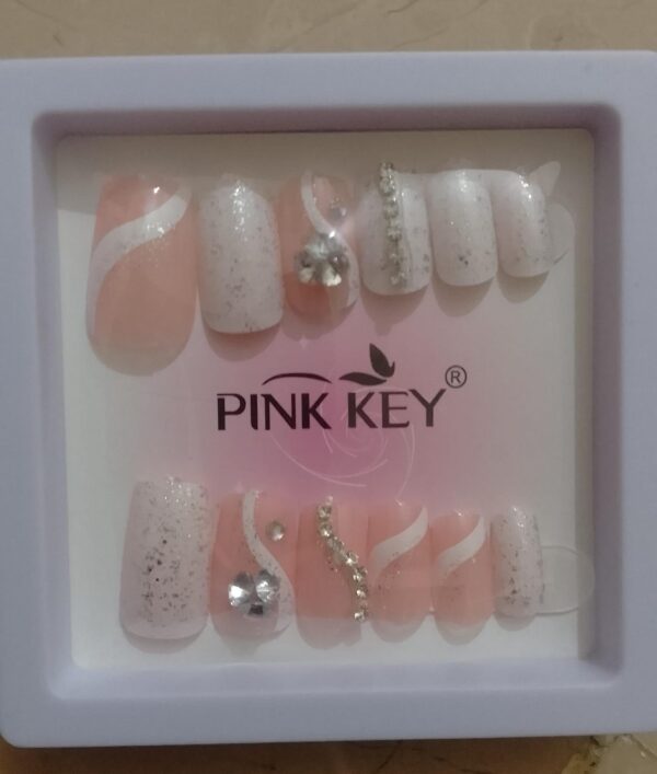 10 pcs nails with sticker handmade beads nails with sticker (random design) - Image 2