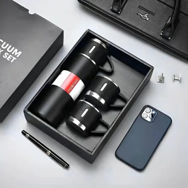 vacuum flask bottle & cup stainless steel vacuum flask set (random color)