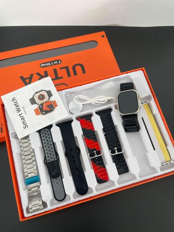 7 in 1 ultra smart watch series 8 wireless charging 7 straps(random color)