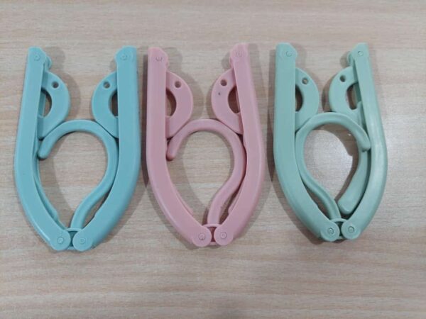 (pack of 5 pcs)folding hanger foldable clothes hangers portable travel clothes (random color) - Image 2