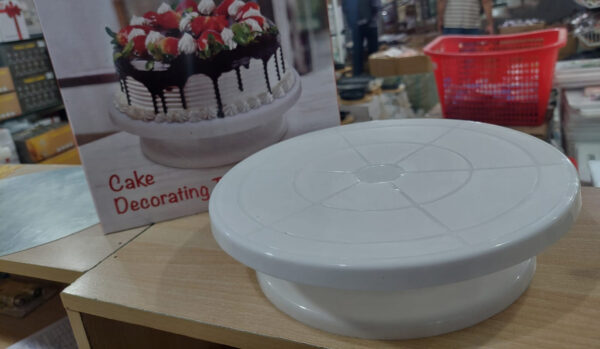 cake decorating revolving turntable stand, cake rotating decoration round plate stand, 28cm - Image 2
