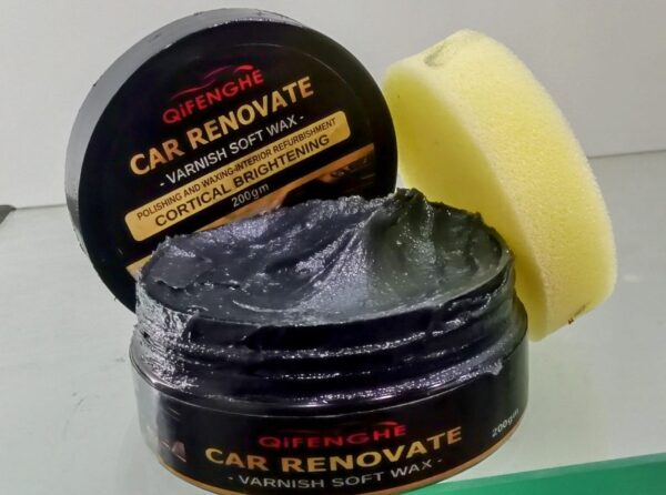 qifenghe car plastic restorer - auto interior & panel renewal wax coating agent car wax car wax polish 200gm + sponge
