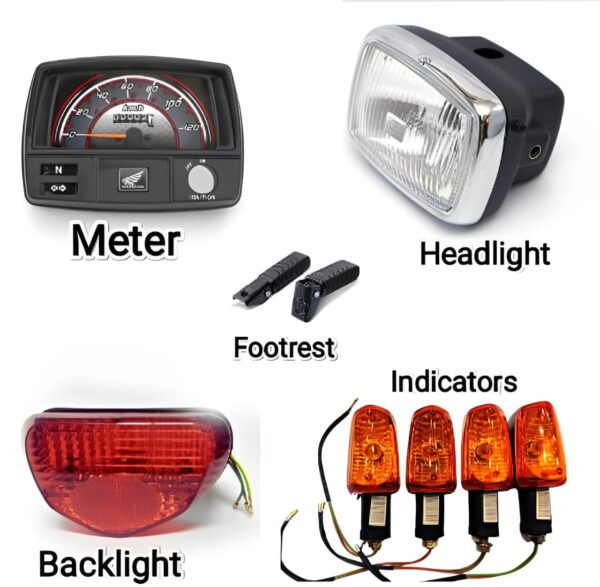 bike parts set (meter,headlight,backlight,indicators,footrest) for all motorcycle cd70 and china cd70