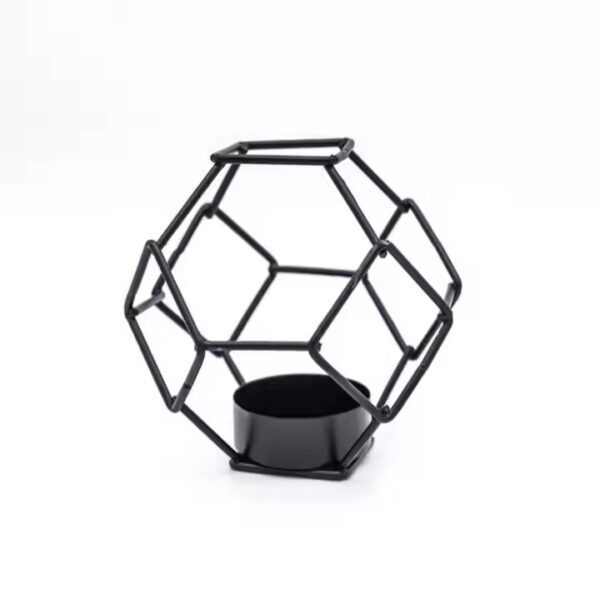 handmade design black hexagon votive candle holder brass iron best quality metal handcrafted indoor candle light (black only) - Image 6