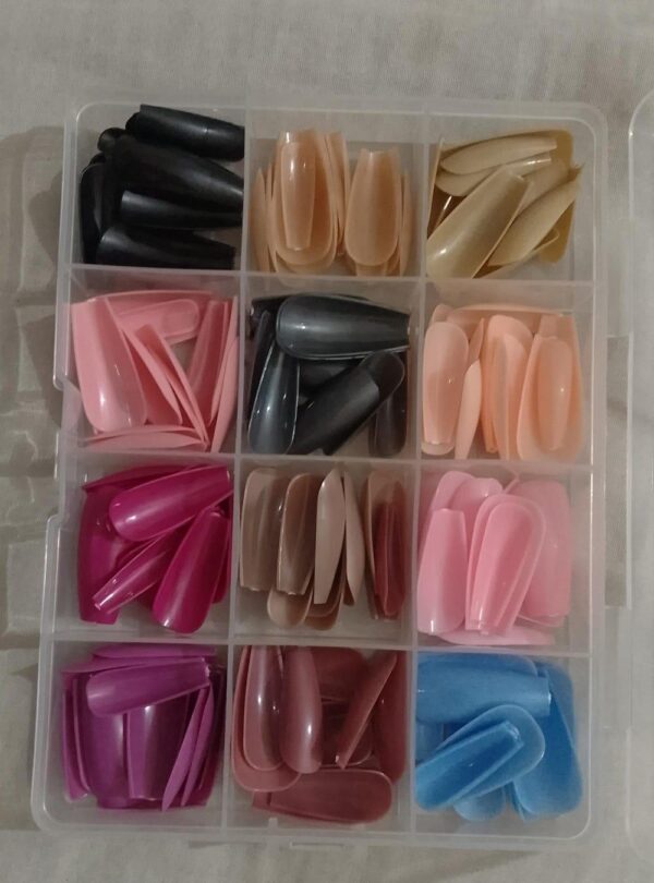 144 pcs nails box colorful and shiny nails box (random color) - Image 4
