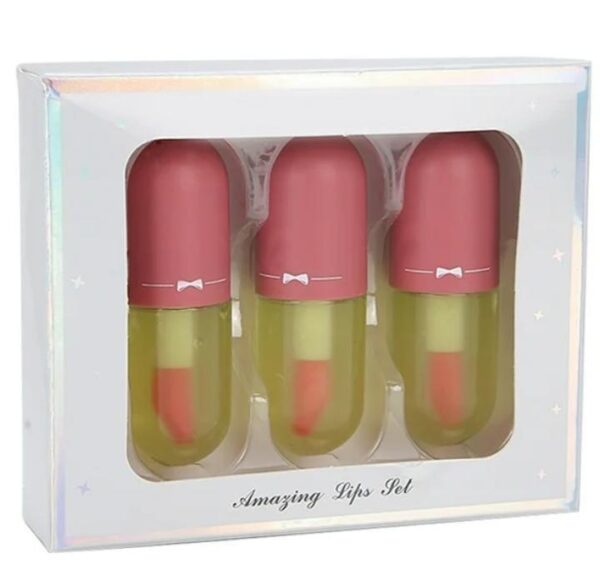 (pack of 3 ) new lip gloss capsule lip plumper oil shiny clear lip oil women moisturizing lip gloss - Image 2