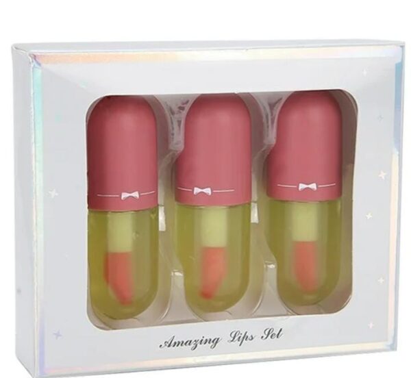 (pack of 3 ) new lip gloss capsule lip plumper oil shiny clear lip oil women moisturizing lip gloss - Image 5