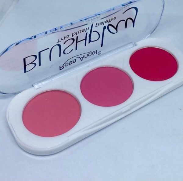 3 color makeup blush palette mineral powder red rouge long lasting natural cheek blusher (random color) - Image 3