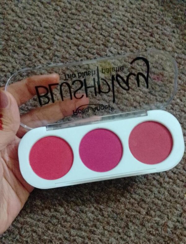 3 color makeup blush palette mineral powder red rouge long lasting natural cheek blusher (random color) - Image 5