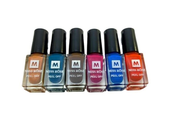 pack of 6 miss rose peel off nail polish - Image 2