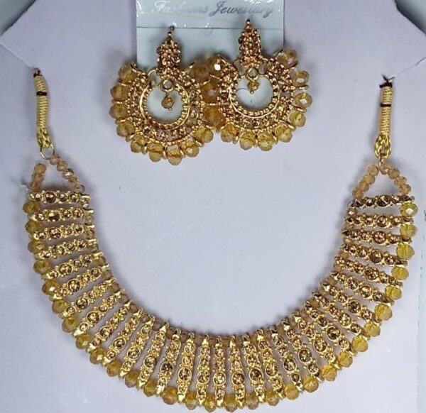 colorful chowker neckless and  crystal round earrings  jewellery set for girls, womans - Image 9