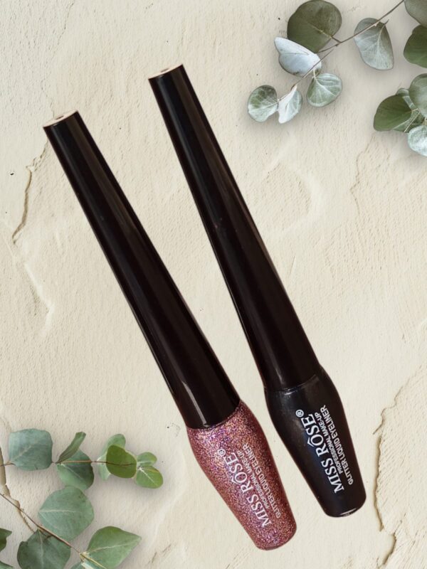 (pack of 1 set ) miss rose glitter eyeliner.