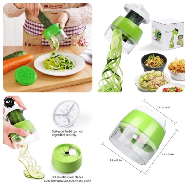 4in1 vegetable spiral cutter / bpa-free abs plastic materials and 304 stainless steel blades