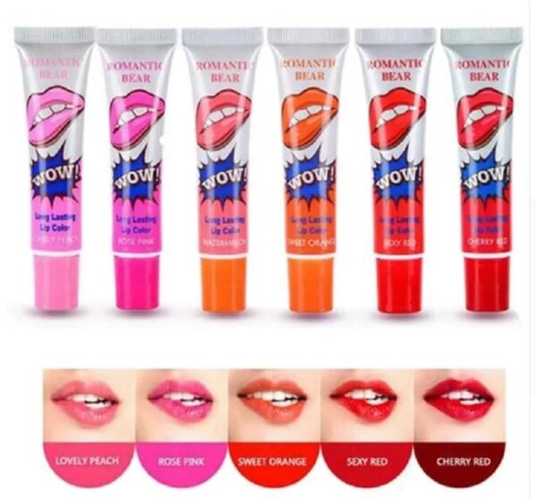 (pack of 6 ) 6pcs peel off liquid lipstick waterproof & long lasting lip tint - Image 4
