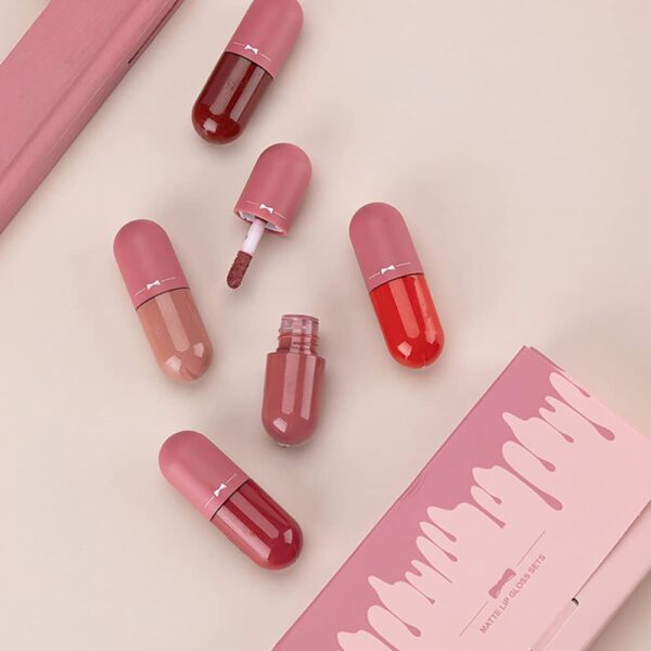pack of 5 matte lip gloss kit | 5 capsule matte lipstick set - Image 7
